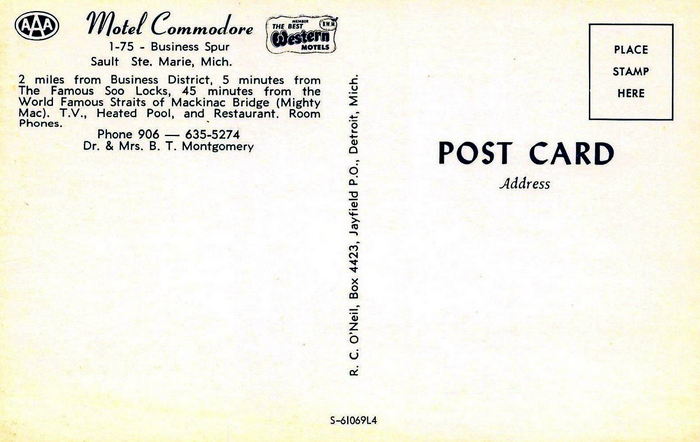 Motel Commodore - Old Postcard And Promos